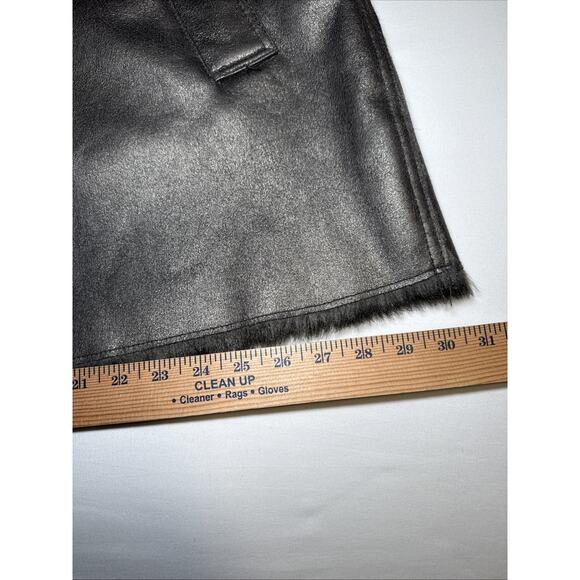 Coldwater Creek Womens XL Gray Metallic Shine Coat Button Up Faux Fur Lined NWOT - Picture 5 of 16